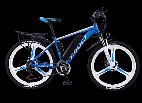 Electric Bike : Electric Bikes for Adult, Magnesium Alloy Ebikes Bicycles All Terrain, 26" 36V 350W Removable Lithium-Ion Battery Mountain Ebike, for Mens Outdoor Cycling Travel Work Out And Commuting, Blue, B