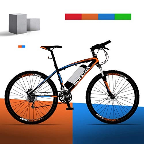 Electric Bike : Electric Bikes for Adult, Magnesium Alloy Ebikes Bicycles All Terrain, 26" 38V 250W Removable Lithium-Ion Battery Mountain Ebike, for Mens Outdoor Cycling Travel Work Out And Commuting, Orange