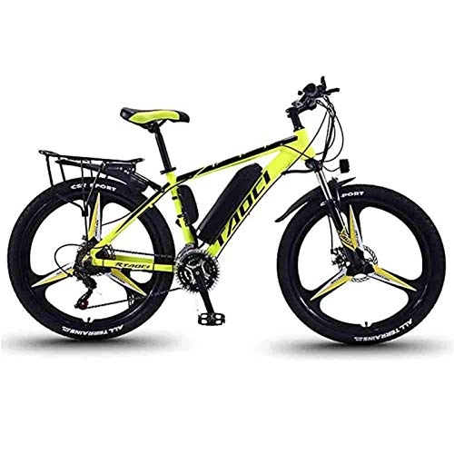 Electric Bike : Electric Bikes for Adult, Mens Mountain Bike, Magnesium Alloy Ebikes Bicycles All Terrain, 26" 36V 350W Removable Lithium-Ion Battery Bicycle Ebike, for Outdoor Cycling Travel Work Out, Yellow, 10Ah