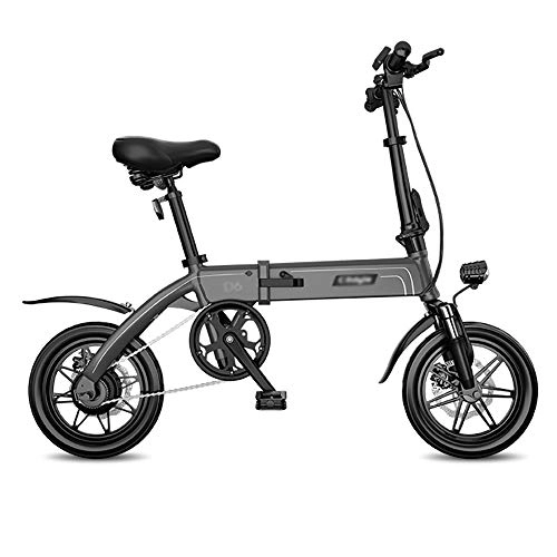 Electric Bike : Electric Bikes for Adults, 250W Folding Mountain Ebike with 10AH Removable Battery, Aluminum 14" Electric Bicycle Power Assist Bike with Dual Disc Brakes