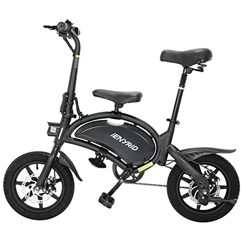 Electric Bike : Electric Bikes for Adults, Electric Assist Bike, 14" Electric Bicycle Portable Electric Bike with Seat and Pedals, Portable Bicycles | 15 Miles Max Range | 48V 7.5AH Quality City E-Bikes