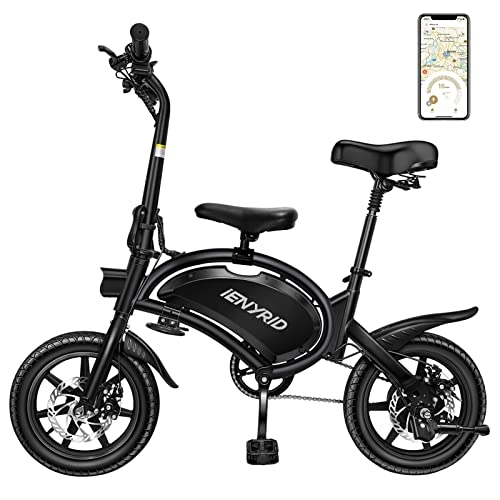 Electric Bike : Electric Bikes for Adults, Electric Assist Bike, 14" Electric Bicycle Portable Electric Bike with Seat and Pedals, Support APP Control | 15 Miles Max Range | 48V 7.5AH Quality City E-Bikes