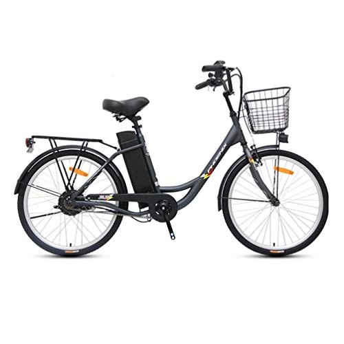 Electric Bike : Electric bikes ladies bicycles 24inch lithium battery hybrid bicycle booster bike comfortable city bike with basket 36V10.4AHA high carbon steel material LED display instrument