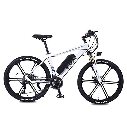 Electric Bike : Electric Bikes, Men'S Mountain Bike Aluminum Alloy Cycling Bike All Terrain, 26" 36V 350W Removable Lithium Ion Battery Mountain Bike, Suitable for Outdoor Cycling Travel Exercise, White, 36V13AH