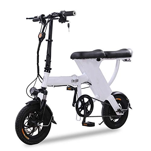 Electric Bike : Electric Bikes, with Pedals 48V 350W Foldable Electric Bicycle, 20 Ah Lithium-Ion Battery, Youth And Adult Light Bicycle, White