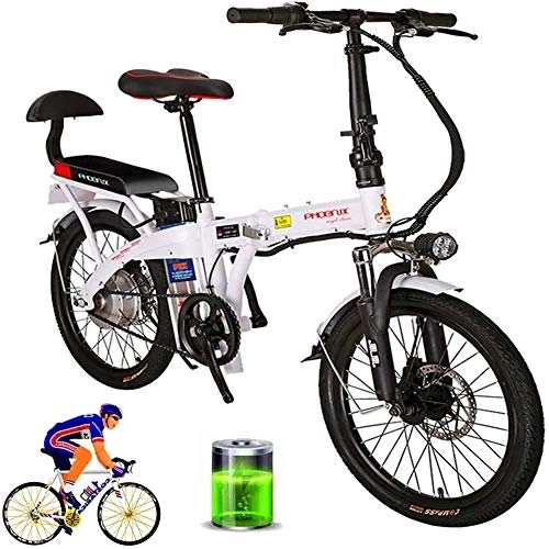 Electric Bike : Electric Ebikes, 20" Electric Mountain Bike Foldable Adult Double Disc Brake And Full Suspension Mountain Bikes Bicycle Adjustable Seat LCD Meter