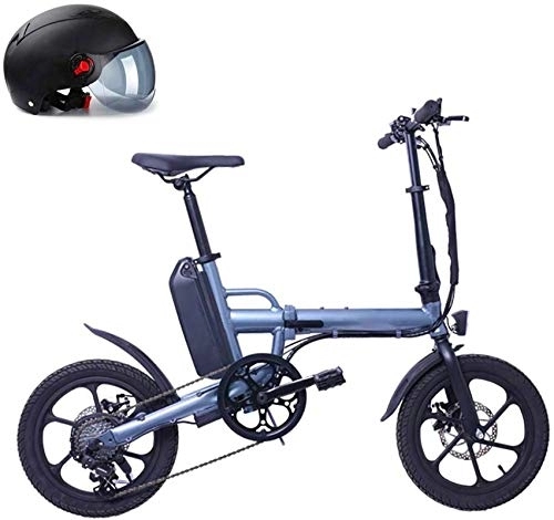 Electric Bike : Electric Ebikes, 250W Electric Bikes for Adult, 36V 13Ah Aluminum Alloy Ebikes Bicycles All Terrain, 16" Removable Lithium-Ion Battery Mountain Ebike, Blue