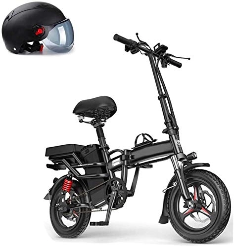 Electric Bike : Electric Ebikes, 250W Folding Electric Bike Ebike, 14'' Electric Bicycle with 48V 10AH / 15AH Removable Lithium-Ion Battery, Dual Disc Brakes, 3 Digital Adjustable Speed, Foldable Handle, 15AH