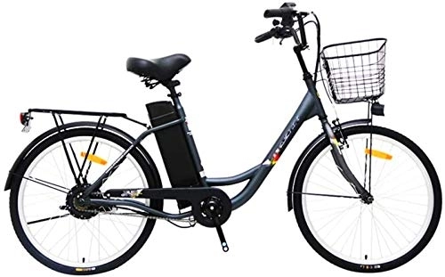Electric Bike : Electric Ebikes, Adults City Electric Bicycle, 250W Brushless Motor 24 Inch Travel E-Bike 36V 10.4AH Removable Battery with Rear Seat Unisex