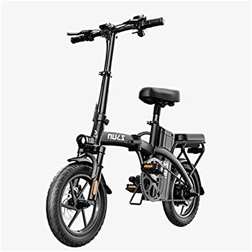 Electric Bike : Electric Ebikes, Adults Electric Bike, Urban Commuter Folding E-bike, Max Speed 25km / h, 14inch Super Lightweight, 48V 24Ah Removable Charging Lithium Battery, Unisex Bicycle