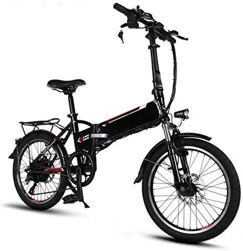 Electric Bike : Electric Ebikes, Aluminum Frame 20 Inch Electric Bicycle 6 Speeds Folding Mini Ebike 250w Removable Lithium Battery Low-step Adult Bicycle Commuter E-bike City Bicycle Load Capacity 100 Kg