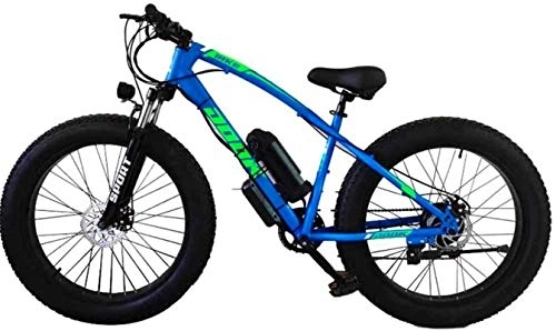 Electric Bike : Electric Ebikes, Electric Bicycle Lithium Battery Fat Tires Instead of Mountain Bike Adult Wide Tires Boost Cross-Country Snow, Blue