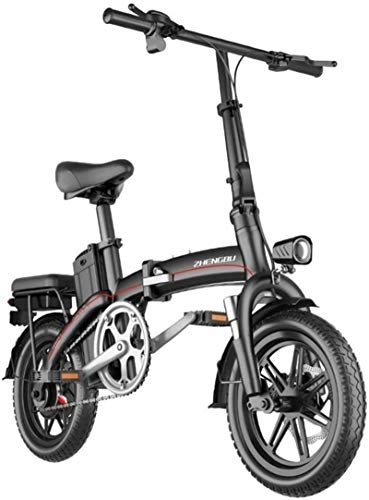 Electric Bike : Electric Ebikes Fast Electric Bikes for Adults Portable Easy to Store, 14" Electric Bicycle / Commute Ebike with Frequency Conversion High-speed Motor, 48V 8Ah Battery