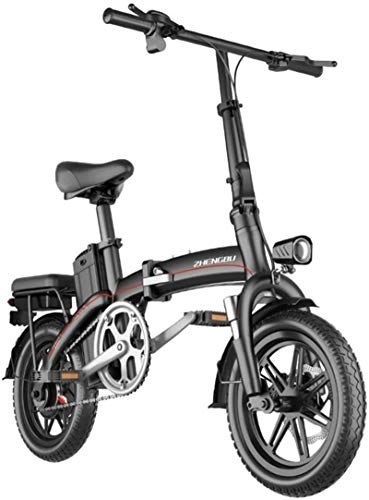 Electric Bike : Electric Ebikes, Fast Electric Bikes for Adults Portable Easy to Store, 14" Electric Bicycle / Commute Ebike with Frequency Conversion High-speed Motor, 48V 8Ah Battery