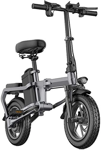 Electric Bike : Electric Ebikes, Folding Electric Bikes for Adults Aluminum Alloy 14In City E-Bike with 48V Removable Large Capacity Lithium-Ion Battery without Chain Lightweight Mini Electric Bicycle for Unisex