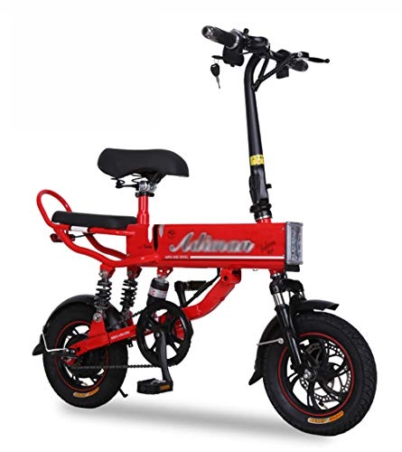 Electric Bike : Electric Folding Adults City Bike Men / Ladies Pedal Assist Bicycle, Red