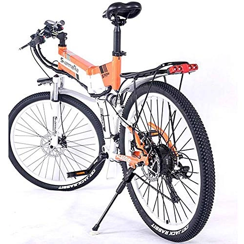 Electric Bike : Electric Folding Adults Mountain Men / Ladies City Bike Pedal Assist Bicycle, Orange