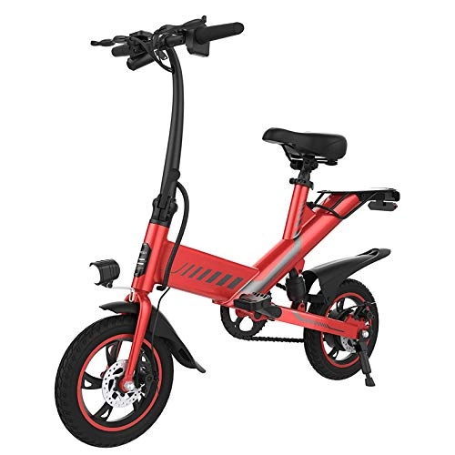 Electric Bike : Electric Folding Bicycle 36V 7.5Ah 350W 12" Wheel Dual Disk Brake, Ideal For Adults Men Women Youth