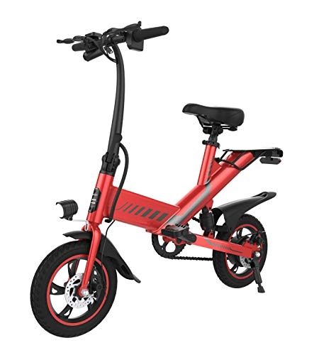 Electric Bike : Electric Folding Bicycle eBike 36V 7.5Ah 350W 12" Wheel Dual Disk Brake C3 City Cruiser RED