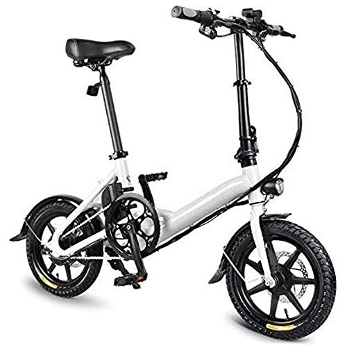 Electric Bike : Electric Folding Bike Foldable Bicycle Double Disc Brake Portable For Cycling, Folding Electric Bike With Pedals, 7.8AH Lithium Ion Battery; Electric Bike With 14 Inch Wheels And 250W Motor, Black