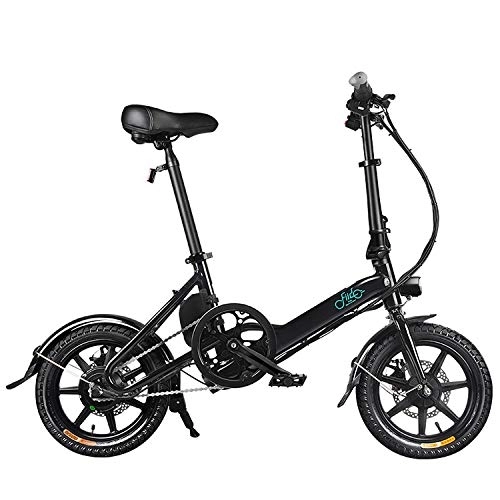 Electric Bike : Electric Folding Bike Folding Bike Lady, 250W Adjustable Lightweight E-Bike with Headlights & LED Display with 3 Riding Modes Maximum Speed 25Km / H, Black, 36V 5.2Ah