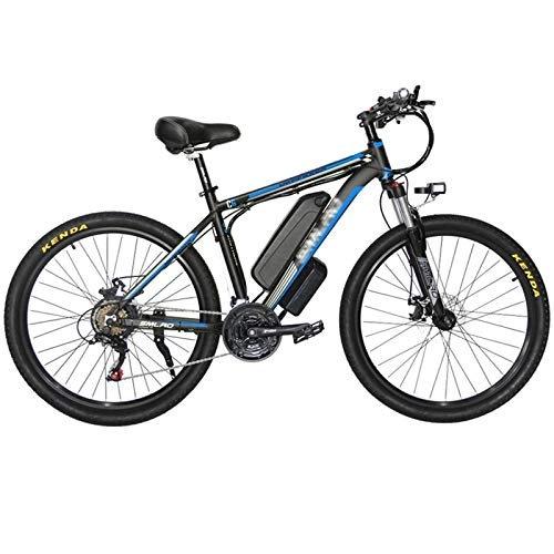 Electric Bike : Electric Mountain Bike, 1000W 26'' Electric Bicycle with Removable 48V 18Ah Lithium Battery Three Working Modes ?with Rear Seat (Black blue)