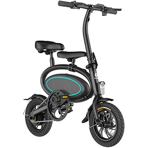 Electric Bike : Electric Mountain Bike, 12 Inch Foldable Fat Tire Electric Bicycle Mountain Beach Snow Bike with 48v 8ah / 10ah Lithium Battery 20 Km / h 3 Modes Riding Aluminum Electric Scooter Suitable for Men and Wome