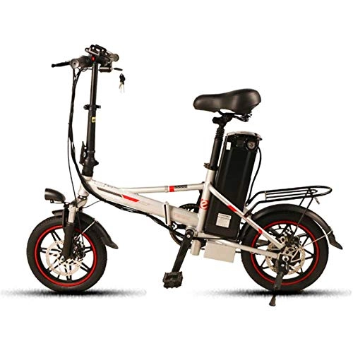 Electric Bike : Electric Mountain Bike, 14" Folding Electric Bike with 48V 12AH Lithium Battery 350W High-Speed Motor City Bicycle Max Speed 25 Km / H Load Capacity 100 Kg Electric Powerful Bicycle ( Color : Gray )