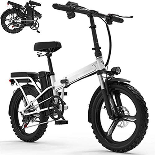 Electric Bike : Electric Mountain Bike, 20" Folding Electric Bike 350W Motor Electric Mountain Bike Sporting 7-Speed Electric Bikes for Adults 30AH Removable Lithium Battery Endurance Electric Powerful Bicycle