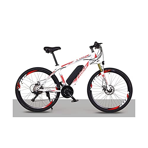 Electric Bike : Electric Mountain Bike 26" 250W Electric Bicycle With 36V 8Ah Removable Lithium Battery, 21 Speed Gearbox, 35km / H, Charging Mileage Up To 35-50km(Color:red / white)