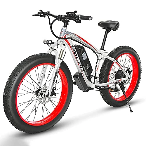 Electric Bike : Electric Mountain Bike, 26" Electric Bike 1000W Motor with Removable Li-Ion Battery 48V 13A, Professional 21 Speed Gears, 85 N·m, EU Warehouse, red