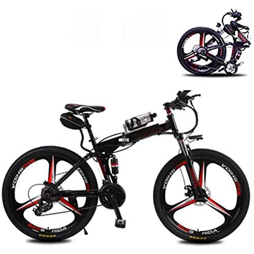 Electric Bike : Electric Mountain Bike, 26 In Folding Electric Bike for Adult 21 Speed with 36V 6.8A Lithium Battery Electric Mountain Bicycle Power-Saving Portable and Comfortable Assisted Riding Endurance 20-25 Km