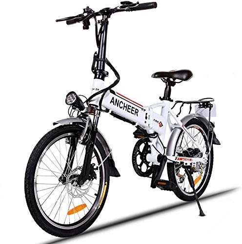 Electric Bike : Electric Mountain Bike, 26 Inch Folding E-bike with Super Lightweight Mium Alloy 6 Spokes Integrated Wheel, Premium Full Suspension and 21 Speed Gear
