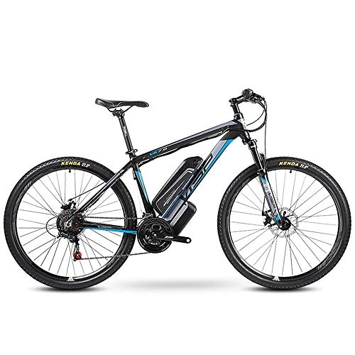 Electric Bike : Electric mountain bike, 26-inch hybrid bicycle / (36V10Ah) 24 speed 5 speed power system mechanical disc brakes lock front fork shock absorption, up to 35KM / H, Blue