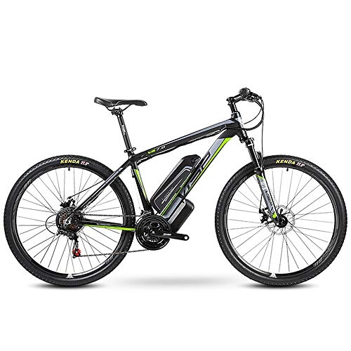 Electric Bike : Electric mountain bike, 26-inch hybrid bicycle / (36V10Ah) 24 speed 5 speed power system mechanical disc brakes lock front fork shock absorption, up to 35KM / H, Green