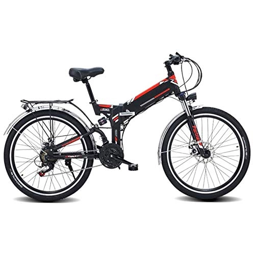 Electric Bike : Electric Mountain Bike, 26 Inch Mountain Electric Bicycle, Brakes Electric Bikes for Adults, Air Full Suspension 350W Ebikes with Removable Lithium Battery, Recharge System Electric Powerful Bicycle