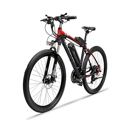 Electric Bike : Electric Mountain Bike E Bicycle For Adult 26'' Hybrid Bikes Electric Bike 250W High-speed Motor 36V 10.4AH Aluminum Alloy Frame Double Disc Brake, Removable Lithium Battery(Color:red)