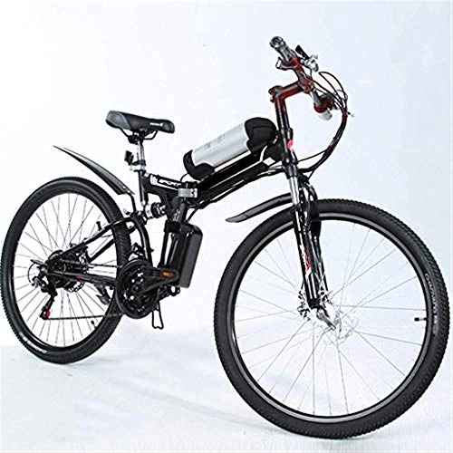 Electric Bike : Electric Mountain Bike Ebikes Lightweight Foldable 48v 250w Motor Bicycle Mens Women E-bike Pedal Assist Lithium Battery Pedals Bikes 26 Inch Fat Tire Snow And With Disc Brakes And Suspension Fork