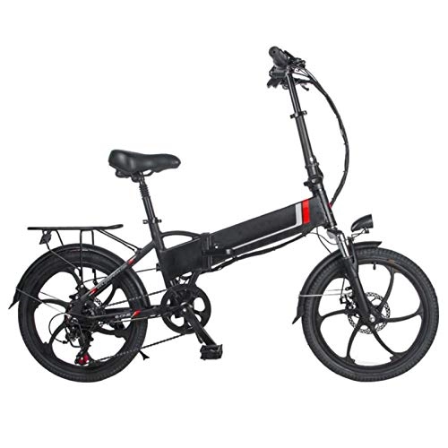 Electric Bike : Electric Mountain Bike, Electric Bike Folding Electric Bicycle 48V 10.4AH, 350W for Outdoor Cycling Travel Work Out And Commuting Electric Powerful Bicycle (Color : Black)
