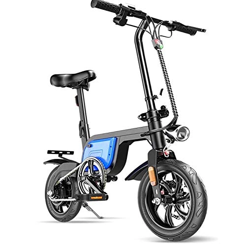 Electric Bike : Electric Mountain Bike, Electric Mountain Bike 12'' Electric Bicycle 250w with Removable 36v 10.4ah Lithium-ion Battery 25km / h Front and Rear Disc Brakes Can Bear 120kg 3 Modes Foldable Bicycle for Ad
