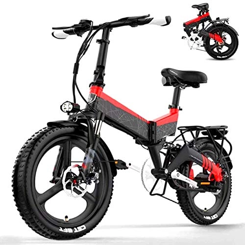 Electric Bike : Electric Mountain Bike, Folding Portable Adult Electric Bicycle with 400W High-Speed Brushless Motor, 7-Stage Transmission System, 3 Riding Modes Needs of Various Riding Scenarios Electric Powerful Bic