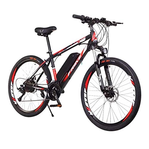 Electric Bike : Electric Mountain Bike for Adult, 26 inch Wheels, 36v / 8ah High-Efficiency Lithium Battery-Range Of Mileage 30-50km-High Carbon Steel 26-Inch Electric Bicycle, Disc Brake, Mountain Ebike for Mens(Black)