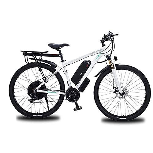 Electric Bike : Electric Mountain Bike for Adult 29"E-MTB Bicycle with Removable Lithium-Ion Battery 48V 13A for Men, 21Speed Gears, Double Disc Brakes, White, 29 inch