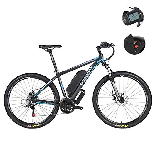 Electric Bike : Electric Mountain Bike - Hybrid 24-Speed Dual Disc Brake for All Roads, with USB Charging Interface And LCD5 Speed Smart Meter IP54 Waterproof 26 / 27.5 / 29 Inches, Blue, 36V27.5IH