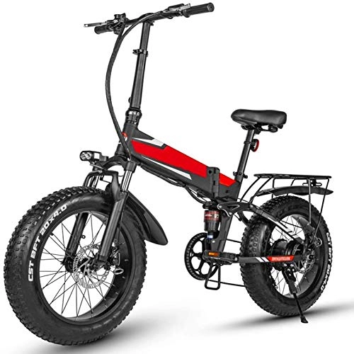 Electric Bike : Electric Mountain Bike, Pedal Assisted Charging Bicycle, Electric Folding Unisex Bicycle 500w 48v 12.8ah 20 Inch Fat Tire Road Electric Bike 7 Speed Electric Powerful Bicycle