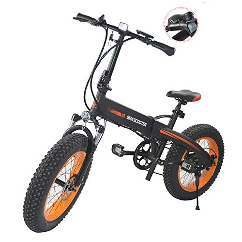 Electric Bike : Electric Mountain Bike with 48V 250W High Power Battery 20 inch 7 Speeds Folding Mountain E-Bike Citybike Commuter Bicycle, Dual Disc Brakes and Suspension Fork, Black