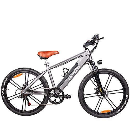 Electric Bike : Electric pedal bicycle, fat adult electric mountain bike 6-speed 26-inch magnesium alloy shock absorber front fork, 48V / 10AH battery, 350W motor hybrid power up to 70km (removable lithium battery)