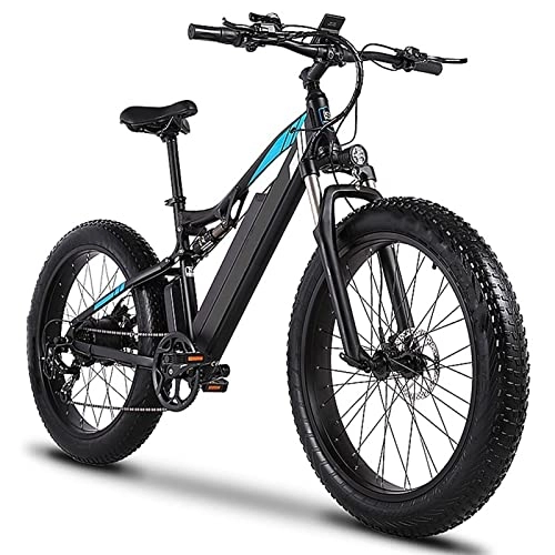 Electric Bike : Electric Road Bike for Adults 1000W 28 MPH Electric Mountain Bike 26" Fat Tire Electric Bike for Adult 48V 17AH Removable Lithium Battery 7 Speed E Bike