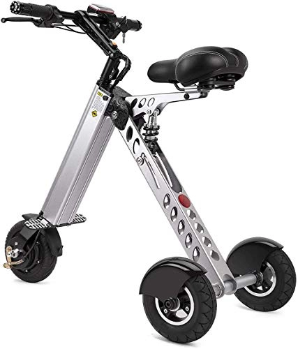 Electric Bike : Electric Scooter Mini Foldable Tricycle Weight 14KG with 3 Speeds Speed Limit 6-12-20KM / H And 3 Shock Absorbers | Especially Suitable for Mobility Assistance And Travel