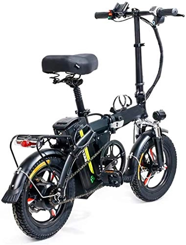 Electric Bike : Electric Snow Bike, 14" Folding Electric Bike, 400W City Commuter Ebike, Removable lithium battery 48V 8AH / 13AH with Three Working Modes Electric Bicycle for Adults and Teenagers Lithium Battery Beach